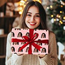 Papier cadeau personnalisé avec photo de visage amusante, papier cadeau avec votre photo personnalisée, en plusieurs couleurs, pour anniversaire, papier cadeau personnalisé (22,04 pouces * 10,62 pouces) - Multicolore - Voir 6