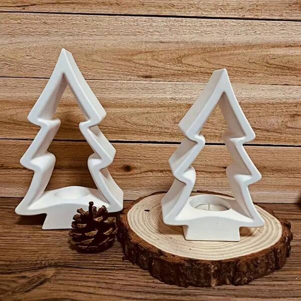 DIY Harz Form Weihnachtsbaum Kerzenhalter Silikon Form Weihnachts duftende Kerzen Basis Form