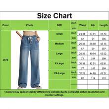 SperLucky Jeans, Straight Leg, Loose Wide Leg Denim Pantshalloween - màu xanh đậm - Xem 7