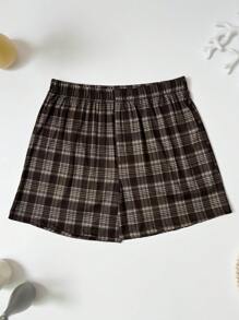 4pcs/Set Men's Plaid Print Airy Shorts, Casual Loose Elastic Waist Pajama Pants, Comfortable Multi-Color Set