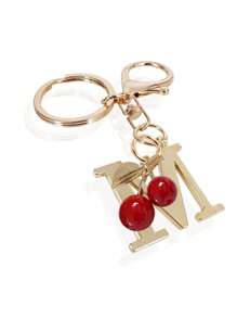高级优雅金色字母钥匙扣，A-Z 3D字母吊坠，樱桃装饰，时尚合金钥匙扣，包包/背包挂饰，汽车钥匙链，女士完美日常配饰，情侣礼物，经典简约钥匙扣，装饰品，包包配件，适合赠送朋友、家人、情侣、女友，重要礼物，节日纪念品，返校礼物，教师节礼物 - 彩色 - 查看 16