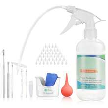 Ear Wax Removal Tool Ear Cleaning Kits Safe Ear Irrigation Kit Ear Flush Kit For Adults Kid Ear Wax Washer Device Easy To Operate Includes Basin Syringe Curette Kit Towel And 40 Disposable Tips - As Pic - View 1