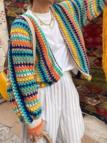 Women's Strawberry Print Button Down Long Sleeve V Neck Crop Cardigan Sweaterfall Clothes For Women   Winter Clothes For Women