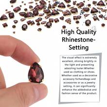 1 包约 130 颗金色缝制水钻，混合形状金属爪缝制玻璃宝石，银色 - 酒紅手縫鑽130pcs - 查看 9