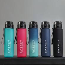 1pc 800ml Outdoor Casual Sports Water Bottle, Large Capacity Leak-Proof Sports Water Bottle With Markings - Lightweight Thermal Insulated Bottle, Leak-Proof Cap And Handle Suitable For Gym, Hiking, Travel, Outdoor Activities - Plastic Cup (Turquoise Blue, Pink, Black), Thermal Water Bottle, Gym Hydration Gear, Gradient Design, Portable Water Bottle