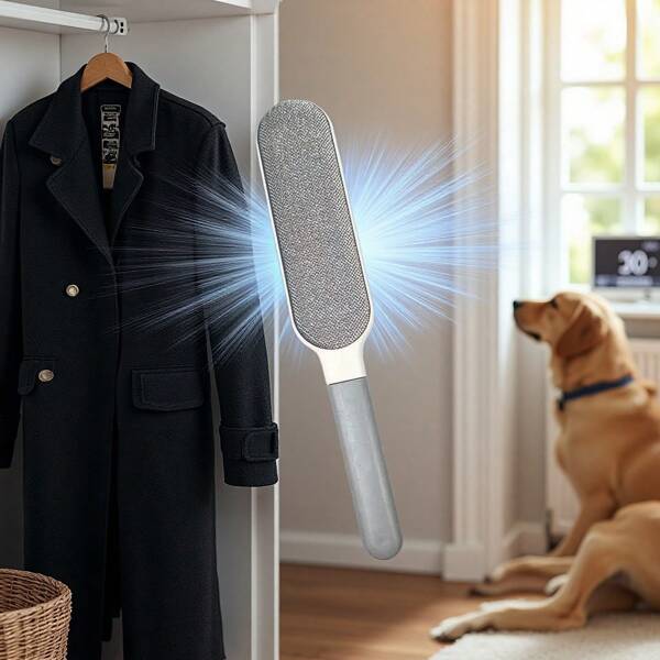 1 Piece Reusable, Durable, Not Hurt Clothes Static Hair Removal, No Need For Power, Double-Sided Dust Brush, Pet Hair Remover, Manual Static Brush Suitable For Cleaning Cat And Dog Clothes Sofa Furniture Bedding Carpet, Cat And Dog, Pet Hair Removal Tools