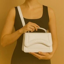 Femina Vega Metallic Metal Bag With Hand Strap And Shoulder Strap - trắng - Xem 2