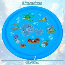 39-Inch Inflatable Water Mat With Sprinkler | Water Play Mat With Spraying Device, Suitable For Children Aged 3-7 | Summer Water Play Toy For Toddlers - Multicolor - View 5