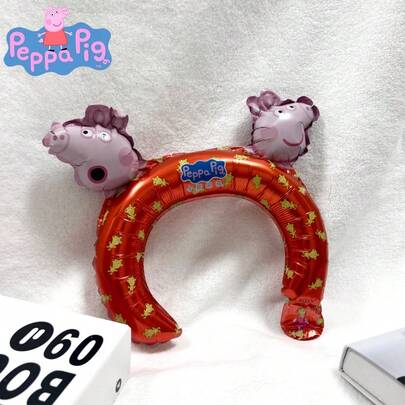 Hasbro 1 pieza Conjunto de globos con diadema de  y George Pig con licencia oficial, decoración de pulsera con estilo de dibujos animados lindos, accesorios para fotos de fiesta de carnaval, suministros de fiesta, regalos de Navidad y cumpleaños