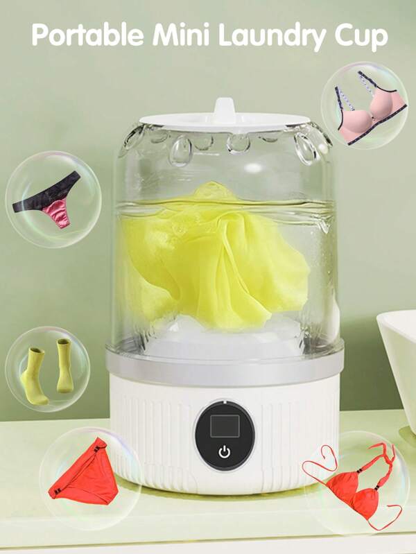 GENAI Portable Washing Machine,USB Rechargeable Compact Travel Portable Washer,2 Modes Mini Washer Deep Cleaning Of Underwear, Baby Clothes And Sock, Best For Apartment,Dormitories