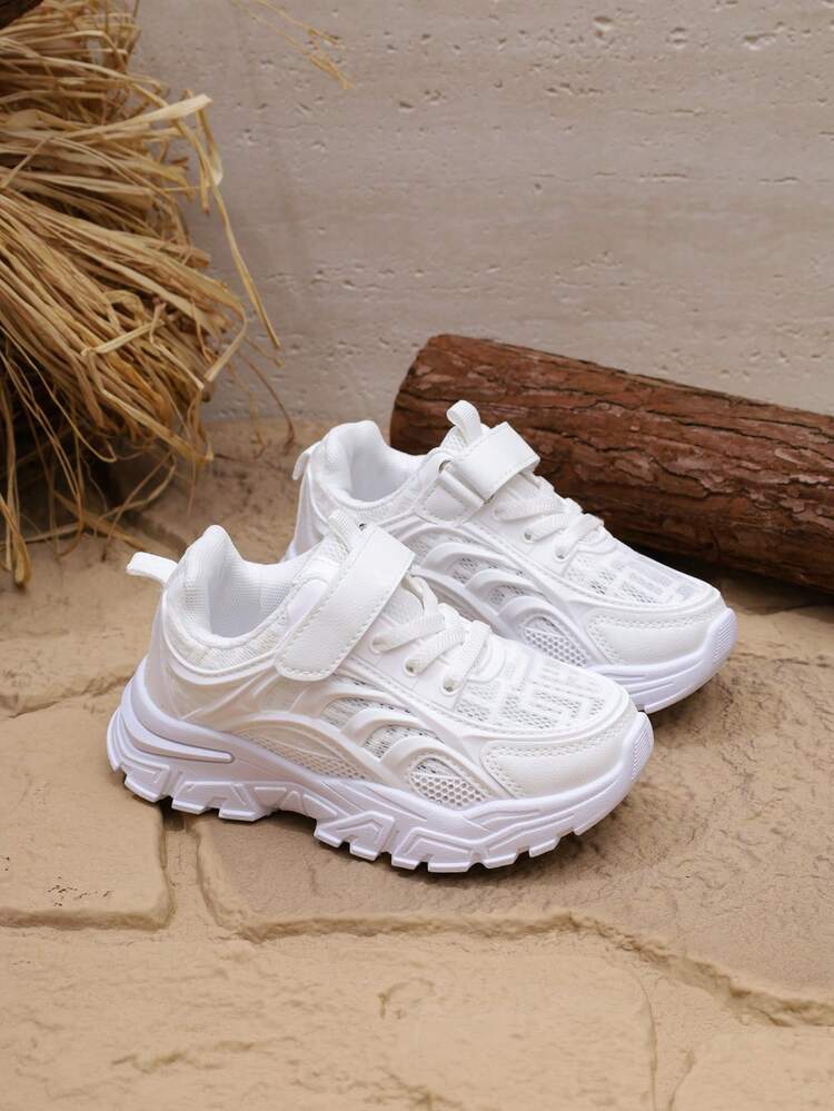 1双女童夏季运动鞋，新款透气儿童网面运动鞋，白色大码女童运动鞋 - 白色 - 查看 5