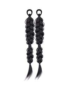 假发女马尾辫仿真发学院风蓬松纹理双辫子新中式假发马尾 - 彩色 - 查看 13