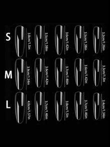 10Pcs Flash Cat Eyes Long Resin Nail Extension Chip-Proof Smudge-Proof Fake Nails For Women And Girl Nail Salon Press On Nails Nail Supplies Nails - White - View 10