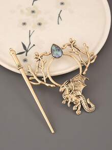 1pc Dragonfly, Owl, Bohemian Totem Vintage Zinc Alloy Hair Clip, All Seasons, Bun Extension, Hair Bun Maker, Bun Hair Piece, Hair Styling Pins, Pins For Hair, Bobby Pins, Hair Accessories, Head Accessories - Multicolor - View 18