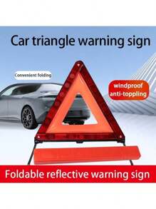 Car Reflective Triangle, Car Emergency Tripod, Car Accessories, Car Triangular Warning Sign, Roadside Reflective Triangle
