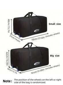 1 件超大滚轮行李袋，大尺寸便携式旅行袋，可折叠旅行袋，多功能手提箱 - 加长手柄设计，升级光滑水晶轮 - 适合长途和短途旅行、郊游、搬家、大学书包、学校配件、学校用品 - 黑色 - 查看 10