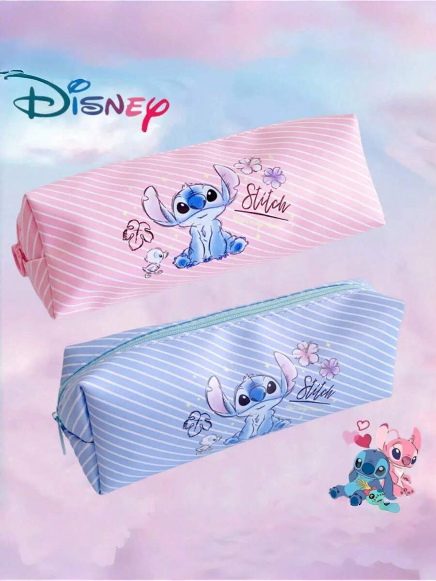 Disney حقيبة تخزين بطباعة ستيتش الأنمي 2 قطعة، هدية عيد الميلاد والمدرسة (قد تكون بعض الأجزاء عشوائية)، عودة إلى المدرسة، لوازم مدرسية، حافظة أقلام، حقيبة أقلام، حقيبة مدرسية، حافظة أقلام متعددة الوظائف بنمط مربعات، سعة كبيرة، حقيبة قرطاسية