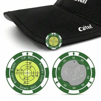 Caiton Caiton High-Precision Golf Marker - Groene leeshulp met magnetische hoedclip - Verbeter uw puttvaardigheden - Perfect voor golfers van alle niveaus