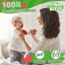 Tinabless 1 pieza Mordedor suave 3D y cepillo de dientes de plátano para bebé - Perfecto para las necesidades de dentición de su hijo - sandía - Ver 7