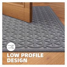 Indoor Doormat - Durable Dirt Trapper Entry Rug, Low Profile, Non-Slip, Gray - 24" X 35"