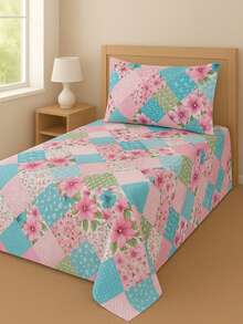 SINGLE BEDSPREADER IN SIMPLE PRINTED FABRIC AND ITEMS FOR DAILY USE - COLOR 01 - View 1