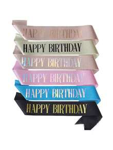 1 pieza Cinta de satén con texto personalizado, cinta con lema personalizado, cinta de cumpleaños personalizada, se puede personalizar para cinta de fiesta individual, regalo ideal para él, regalo de graduación ideal para ella - Multicolor - Ver 3