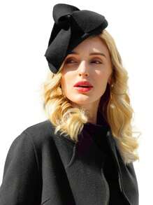 HIMESPORT 100% Wool Felt Fascinators Hats For Women Ladies Church Formal Cocktail Wedding Bride Tea Party Dress Hat Berets Cap With Flower
