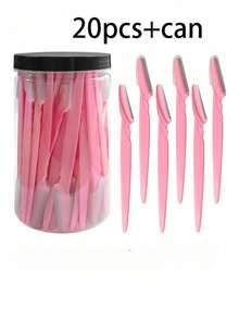 70件/50件/30件/20件装多色眉毛修剪器和剃须刀套装，眉毛修剪器和剃须刀，去角质和脱毛工具，身体毛发修剪器和面部及眉毛剃须刀套装，长柄刀片配精密保护盒，多功能眉毛修剪器，适用于比基尼或旅行，化妆，价格实惠，房间装饰，梳妆台，旅行，卧室，化妆配件，眉毛剃刀，价格实惠，圣诞礼物，化妆品，化妆工具，便宜货，礼物，女士礼物，圣诞礼物 - 粉色 - 查看 16