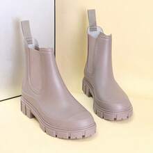 DangDing Damen Mode vielseitige Lässig Elastische Textur Sohle Dicke Boden Militärstiefel, Chelsea Stiefel, Knöchel Stiefel, Wasserdichte Regenstiefel geeignet für Outdoor, Garten, Wandern, Arbeit