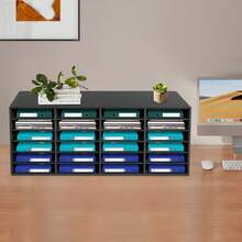 YUNRUX Office Document Organizer Desk Tray 24 Compartments Black Letter Tray - Multicolor - View 6