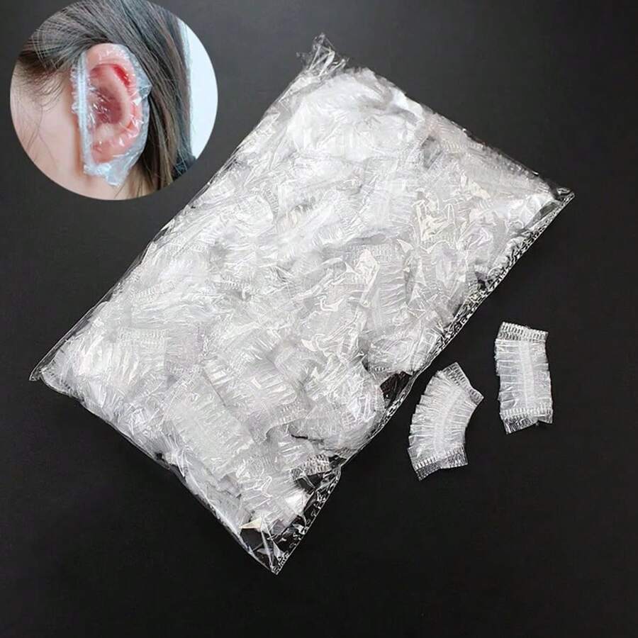 100/200pcs Disposable Waterproof Ear Covers - Keep Ears Dry During Bathing, Hair Dying & Salon Visits For Shower Hair Dye Waterproof Adults Ear Shower Caps