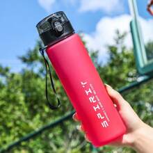 1pc 800ml Outdoor Casual Sports Water Bottle, Large Capacity Leak-Proof Sports Water Bottle With Markings - Lightweight Thermal Insulated Bottle, Leak-Proof Cap And Handle Suitable For Gym, Hiking, Travel, Outdoor Activities - Plastic Cup (Turquoise Blue, Pink, Black), Thermal Water Bottle, Gym Hydration Gear, Gradient Design, Portable Water Bottle