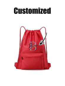 Customizable Name Drawstring Backpack - Personalized DIY Letters/Logo/Patterns, Soft Shell With Fitness Pockets, Adjustable Drawstring Closure,Sports Bag, Swimming Bag, Gym Bag, After School Club Bag Multi-Functional