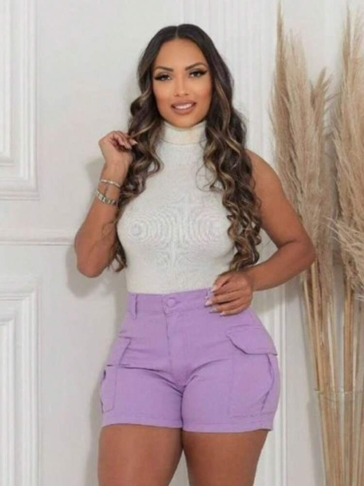 MILLE MODAS SHORT CARGO JEANS WOMEN - Màu Lilac Tím - Xem 3