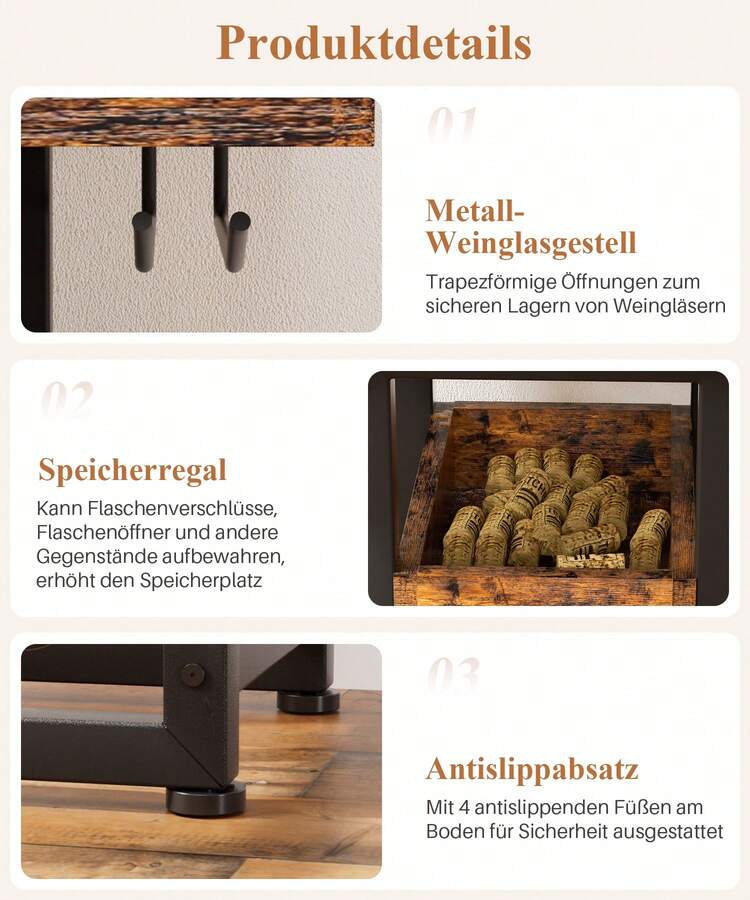 Yorbay Wine Rack Table - Siyah - Görünüm 6
