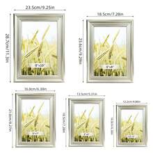 1 件/4 件现代简约银色拼贴相框，可展示 3.5x5 英寸、4x6 英寸、5x7 英寸、6x8 英寸、8x10 英寸照片，非常适合墙壁装饰、母亲节、父亲节、情人节、万圣节、圣诞节和其他节日（随机包含相纸） - 銀色 - 查看 4