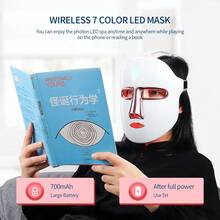 Foreverlily Rechargeable LED Face Mask With 270 Beads - 7 Color Modes, USB Powered, Perfect Mother's Day Gift & Valentine's Day Gift For Mom - White - View 2