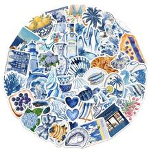 50pcs Blue Ocean Cartoon Creative Stickers, Waterproof Self-Adhesive Decorative Stickers For Photo Frames, Albums, Notebooks, Cups, Classroom Supplies, Suitable For School, Teachers, Weddings, Students, Halloween, Christmas Gifts - Multicolor - View 10