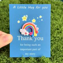 12pcs Whimsical Resin Rainbow Statue Figurines With Thank You Cards - Fantasy Theme Cute, Starfish & Cloud Charms, Pastel Colors, Invitation Pocket For Birthday, Mother's Day, Thanksgiving Gifts For Family & Friends, Gratitude Gifts | Playful Gift Item | Colorful Charms - Multicolor - View 15