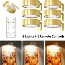 6/3/1pc LED Drawing Light, Battery Powered, Wireless LED Drawing Lamp, Wireless Wall Light With Magnetic Attachment, Wireless Spotlight, Dimmable Display Light With Remote Control, 3 Lighting Modes, Suitable For Frames, Artworks, Portraits Display, Wall Decor Light, 150mAh Remote Control - Multicolor - View 27