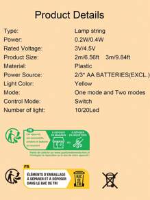 1pc 2/3M Halloween LED String Lights 10/20 Bulbs Cat Ghost Lights Spider Web Pumpkin Halloween Party Decor Props Halloween Decoration Room Decor Halloween Garden Decor For Gift Fairy Holiday Decor Festival Decor - Multicolor - View 8