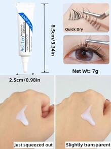 4 件套睫毛延长胶水套装，适用于单根簇状睫毛，带镊子刷睫毛杯 DIY 配件透明白色防水粘合剂化妆品工具睫毛胶，睫毛胶