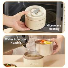 1/2/4pcs 400/600ml 304 Stainless Steel Thermal Insulated Lunch Box With Lid & Handle, Portable Microwaveable Bento Box, Sealed Leak Proof Fruit Salad Food Storage Container, Keep Food Warm Lunch Container, Dishwasher Allowable, Hot Water Heatable, Suitable For Student And Adult Use In Home, School, Office, Outdoor Camping, Picnic, Travel, Back To School - Multicolor - View 8