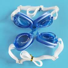 WIN.MAX Kính bơi trẻ em bằng silicon, chống sương mù, chống rò rỉ, độ nét cao, phụ kiện bơi lội cho trẻ em, dây đeo có thể điều chỉnh, unisex, thích hợp cho hồ bơi và bãi biển. - Màu xanh lam - Xem 6