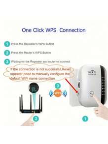 300Mbps WLAN-Signalverstärker und Erweiterungsverstärker - Ein Verstärker, der die Netzwerkreichweite erweitert, Ethernet-Anschluss, einfache Einrichtung, Alexa-kompatibel, Netzwerksignalverstärker | Moderner kabelloser Repeater | WLAN-Signalverstärker für Zuhause, Weiß und Schwarz