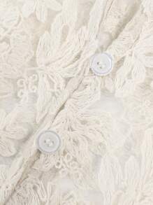 ii Women's Elegant Embroidered Lace Sheer Blouse