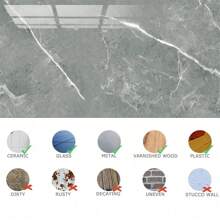 10 Pcs Self-Adhesive Marble Tiles Sticker Stick On Wall Floor Kitchen Bathroom,Waterproof & Moisture-Proof,Renovation Stickers Peel Wall Panels,Wall Paper Bath Rug Floor Carpet Bathroom Decor Summer Bathroom Accessories - Monet Gray - View 6