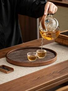 1 件核桃圆形托盘，适合小吃、甜点、饼干、开胃菜，多用途 - 紫紅色 - 查看 8