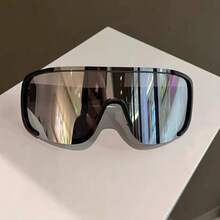 Unisex Windproof Outdoor Fashion Glasses - Large Frame Anti-Glare Cycling Hiking Goggles, Wrap-Around Lens Lightweight Durable Design, Mountain Bike Accessories, Adventure Gear, Premium Lenses - Tấm thủy ngân khung trắng - Xem 6