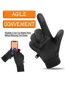 Winter Touchscreen Warm Gloves - Anti-Slip Thick Cycling Running Outdoor Sports Gloves, Durable Material Suitable For Cold Weather And Smartphone Use Arm Warmers Autumn Fall Fashion